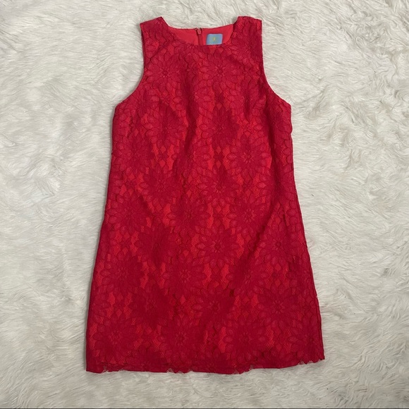 CeCe Berry Pink Floral Lace Shift Dress - Picture 6 of 8